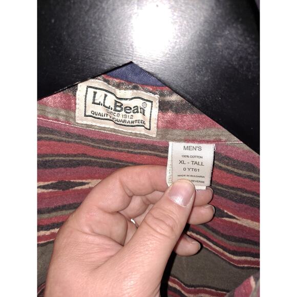 L.L. Bean Button‎ Up Hurricane Shirt With Aztec Quilted Lining Size XL-Tall - Picture 7 of 7